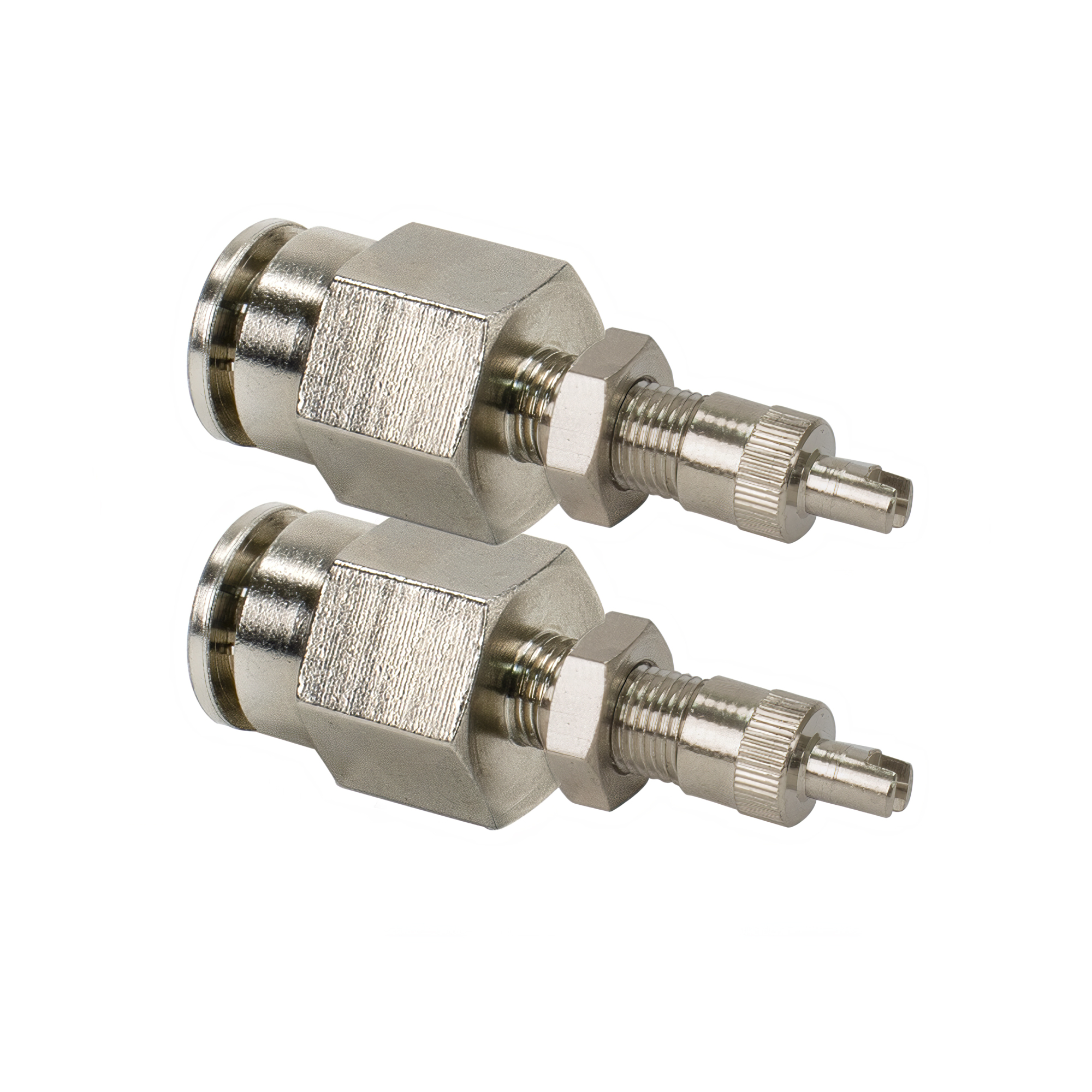 Viair Schrader Inflation Valve - Push to Connect, 3/8in. OD Air Line, Nickel-Plated Brass, Model# 13890